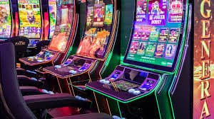 Tampilan close-up dari antarmuka taruhan No Commission Baccarat dengan chip dan tombol penempatan